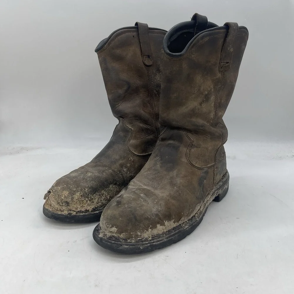 Red Wing Pecos Boots Mens 8.5 D Brown Workwear Pull On Outdoor Style 4436